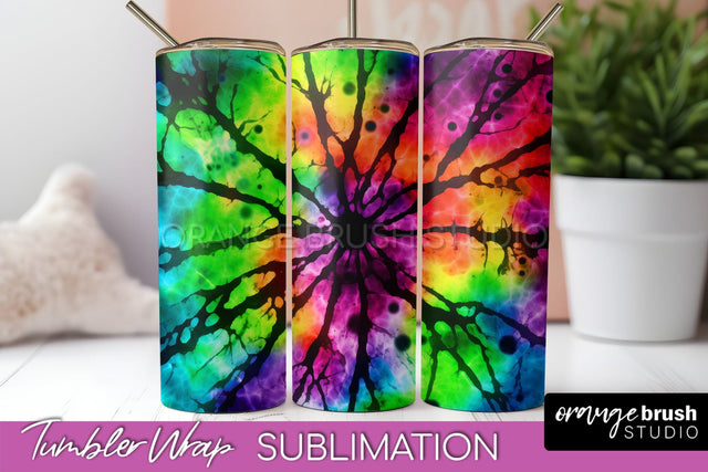 Halloween Tie Dye Tumbler Wrap, Tie Dye Tumbler Sublimation Sublimation OrangeBrushStudio 
