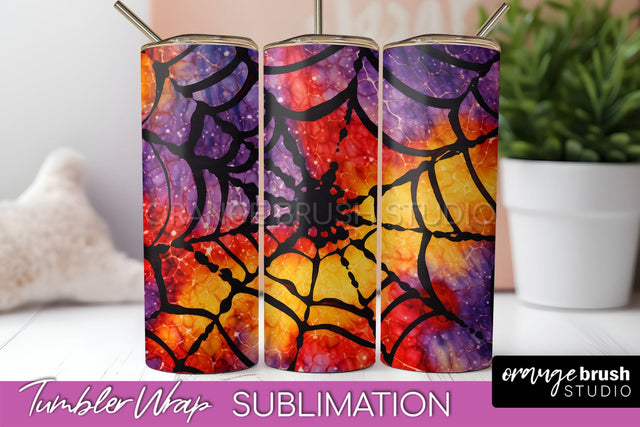 Halloween Tie Dye Tumbler Wrap, Tie Dye Tumbler Sublimation Sublimation OrangeBrushStudio 