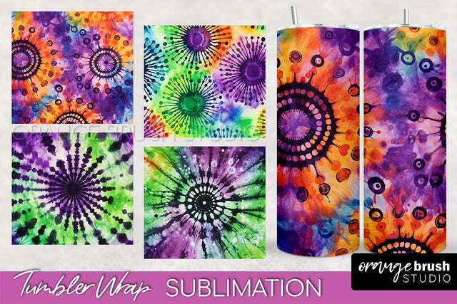 Halloween Tie Dye Tumbler Wrap, Tie Dye Tumbler Sublimation Sublimation OrangeBrushStudio 
