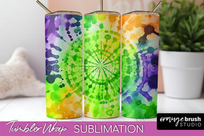 Halloween Tie Dye Tumbler Wrap, Tie Dye Tumbler Sublimation Sublimation OrangeBrushStudio 