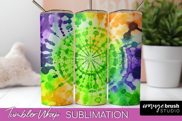 Halloween Tie Dye Tumbler Wrap, Tie Dye Tumbler Sublimation Sublimation OrangeBrushStudio 
