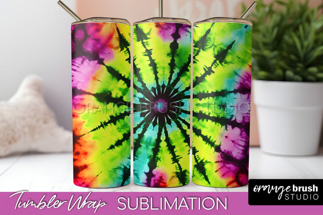 Halloween Tie Dye Tumbler Wrap, Tie Dye Tumbler Sublimation Sublimation OrangeBrushStudio 