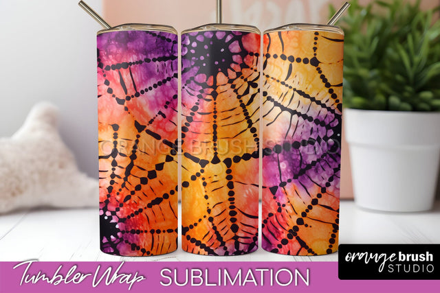 Halloween Tie Dye Tumbler Wrap, Tie Dye Tumbler Sublimation Sublimation OrangeBrushStudio 