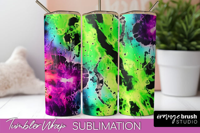Halloween Tie Dye Tumbler Wrap, Tie Dye Tumbler Sublimation Sublimation OrangeBrushStudio 