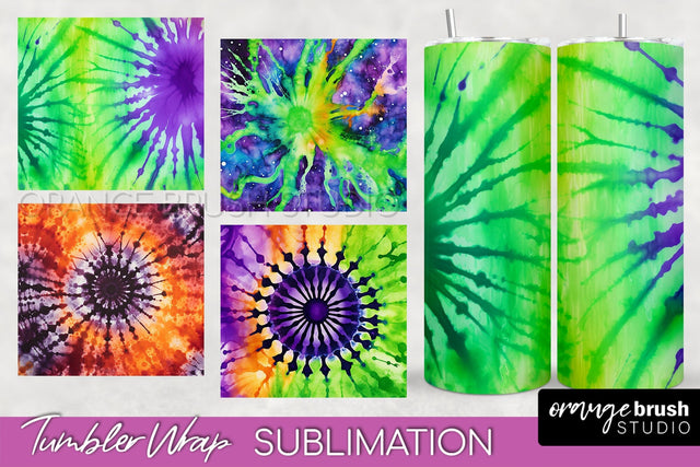Halloween Tie Dye Tumbler Wrap, Tie Dye Tumbler Sublimation Sublimation OrangeBrushStudio 