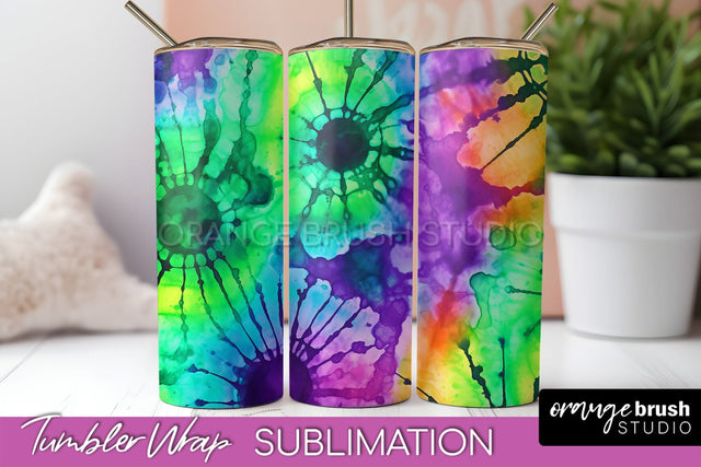 Halloween Tie Dye Tumbler Wrap, Tie Dye Tumbler Sublimation Sublimation OrangeBrushStudio 