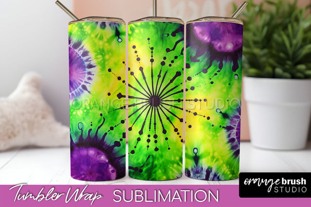 Halloween Tie Dye Tumbler Wrap, Tie Dye Tumbler Sublimation Sublimation OrangeBrushStudio 