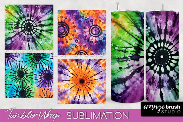 Halloween Tie Dye Tumbler Wrap, Tie Dye Tumbler Sublimation Sublimation OrangeBrushStudio 