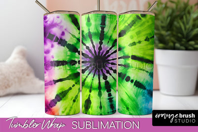 Halloween Tie Dye Tumbler Wrap, Tie Dye Tumbler Sublimation Sublimation OrangeBrushStudio 