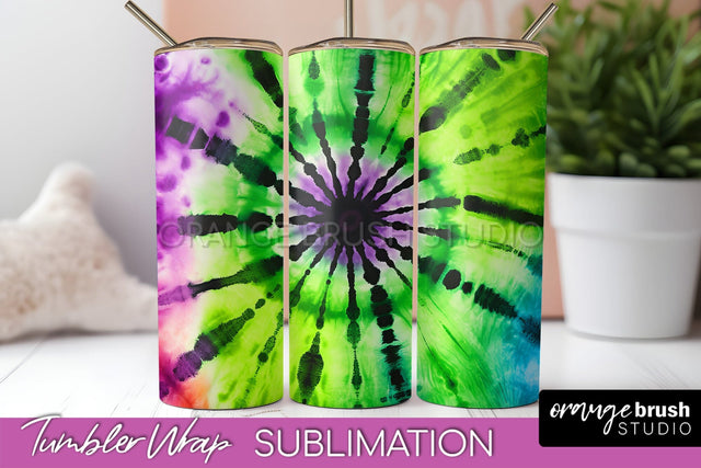 Halloween Tie Dye Tumbler Wrap, Tie Dye Tumbler Sublimation Sublimation OrangeBrushStudio 