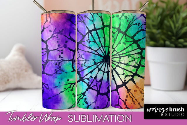 Halloween Tie Dye Tumbler Wrap, Tie Dye Tumbler Sublimation Sublimation OrangeBrushStudio 