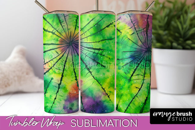 Halloween Tie Dye Tumbler Wrap, Tie Dye Tumbler Sublimation Sublimation OrangeBrushStudio 