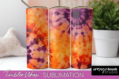 Halloween Tie Dye Tumbler Wrap, Tie Dye Tumbler Sublimation Sublimation OrangeBrushStudio 