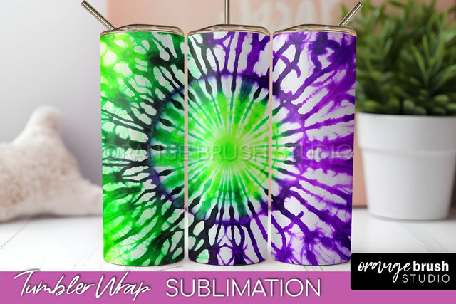 Halloween Tie Dye Tumbler Wrap, Tie Dye Tumbler Sublimation Sublimation OrangeBrushStudio 