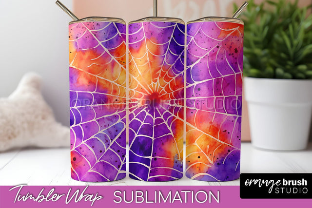 Halloween Tie Dye Tumbler Wrap, Tie Dye Tumbler Sublimation Sublimation OrangeBrushStudio 