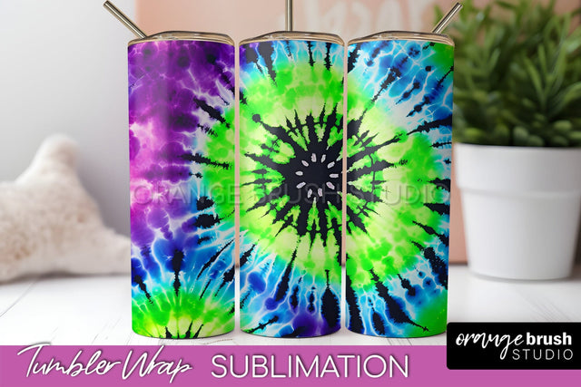 Halloween Tie Dye Tumbler Wrap, Tie Dye Tumbler Sublimation Sublimation OrangeBrushStudio 