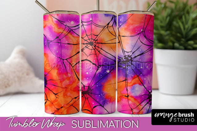 Halloween Tie Dye Tumbler Wrap, Tie Dye Tumbler Sublimation Sublimation OrangeBrushStudio 