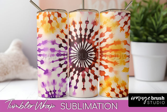 Halloween Tie Dye Tumbler Wrap, Tie Dye Tumbler Sublimation Sublimation OrangeBrushStudio 