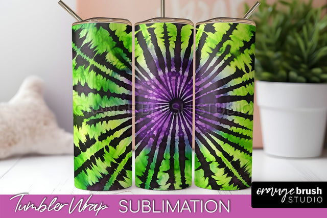 Halloween Tie Dye Tumbler Wrap, Tie Dye Tumbler Sublimation Sublimation OrangeBrushStudio 