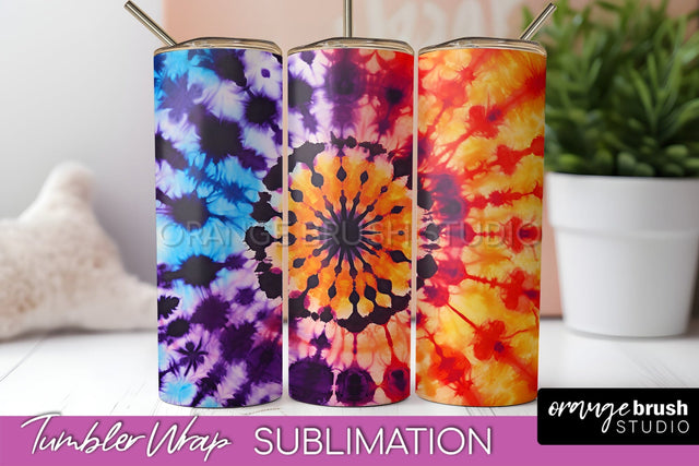 Halloween Tie Dye Tumbler Wrap, Tie Dye Tumbler Sublimation Sublimation OrangeBrushStudio 
