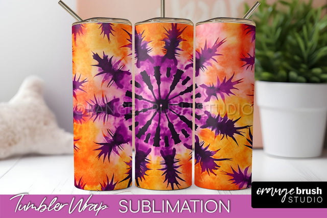 Halloween Tie Dye Tumbler Wrap, Tie Dye Tumbler Sublimation Sublimation OrangeBrushStudio 