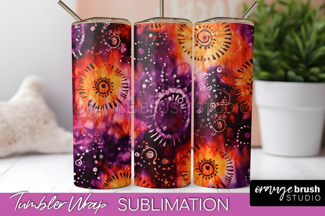 Halloween Tie Dye Tumbler Wrap, Tie Dye Tumbler Sublimation Sublimation OrangeBrushStudio 