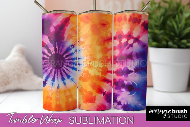 Halloween Tie Dye Tumbler Wrap, Tie Dye Tumbler Sublimation Sublimation OrangeBrushStudio 