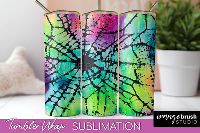 Halloween Tie Dye Tumbler Wrap, Tie Dye Tumbler Sublimation Sublimation OrangeBrushStudio 