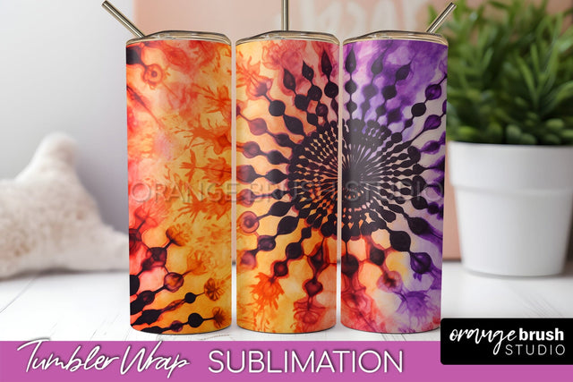 Halloween Tie Dye Tumbler Wrap, Tie Dye Tumbler Sublimation Sublimation OrangeBrushStudio 