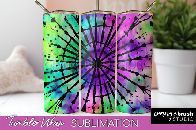 Halloween Tie Dye Tumbler Wrap, Tie Dye Tumbler Sublimation Sublimation OrangeBrushStudio 