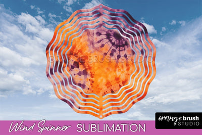 Halloween Tie Dye Wind Spinner Sublimation Design Sublimation OrangeBrushStudio 