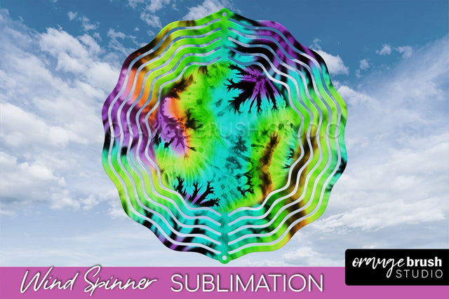 Halloween Tie Dye Wind Spinner Sublimation Design Sublimation OrangeBrushStudio 
