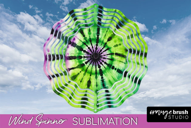 Halloween Tie Dye Wind Spinner Sublimation Design Sublimation OrangeBrushStudio 