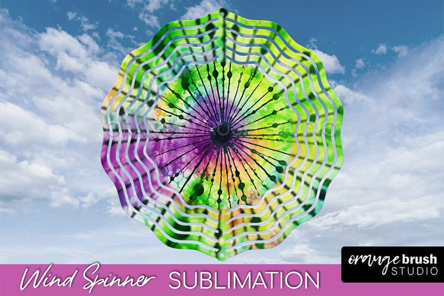 Halloween Tie Dye Wind Spinner Sublimation Design Sublimation OrangeBrushStudio 