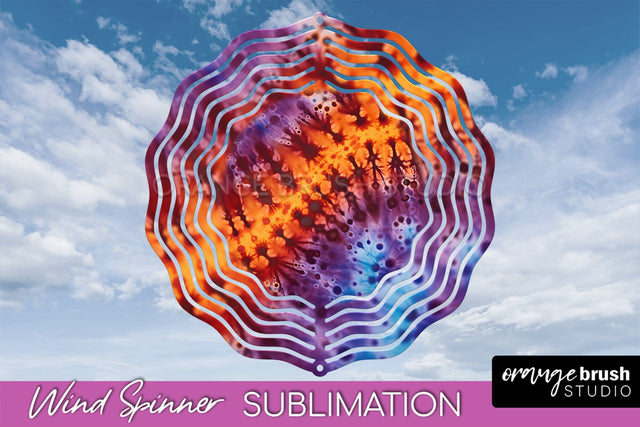 Halloween Tie Dye Wind Spinner Sublimation Design Sublimation OrangeBrushStudio 