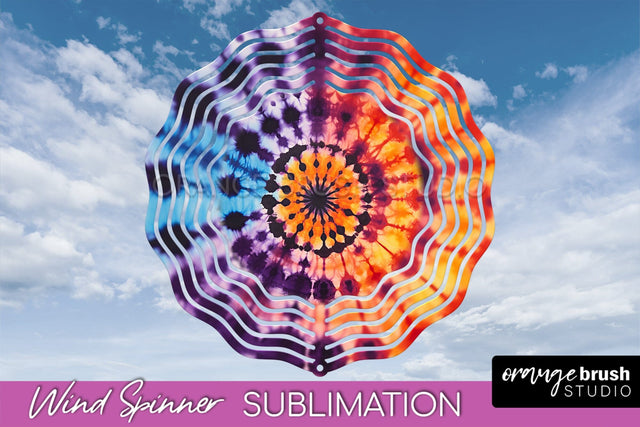 Halloween Tie Dye Wind Spinner Sublimation Design Sublimation OrangeBrushStudio 