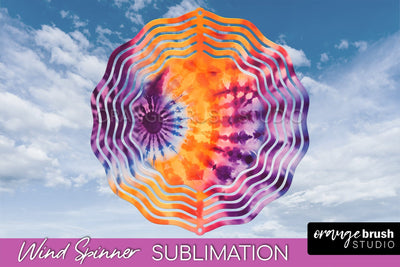 Halloween Tie Dye Wind Spinner Sublimation Design Sublimation OrangeBrushStudio 
