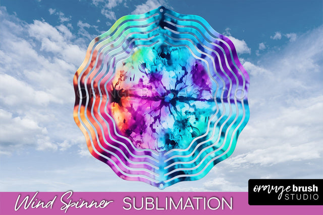 Halloween Tie Dye Wind Spinner Sublimation Design Sublimation OrangeBrushStudio 