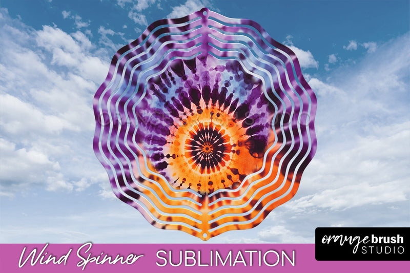 Halloween Tie Dye Wind Spinner Sublimation Design Sublimation OrangeBrushStudio 
