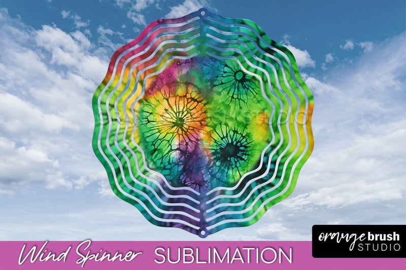 Halloween Tie Dye Wind Spinner Sublimation Design Sublimation OrangeBrushStudio 