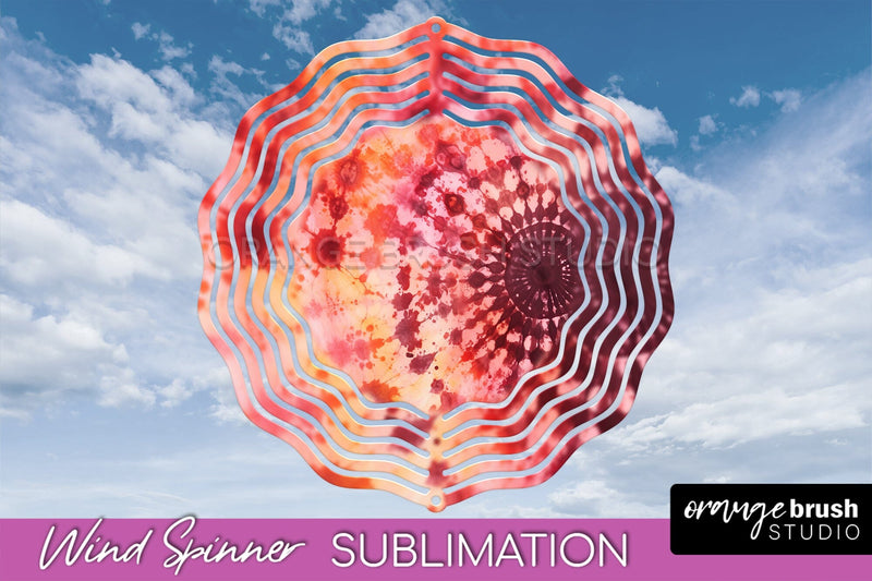 Halloween Tie Dye Wind Spinner Sublimation Design Sublimation OrangeBrushStudio 