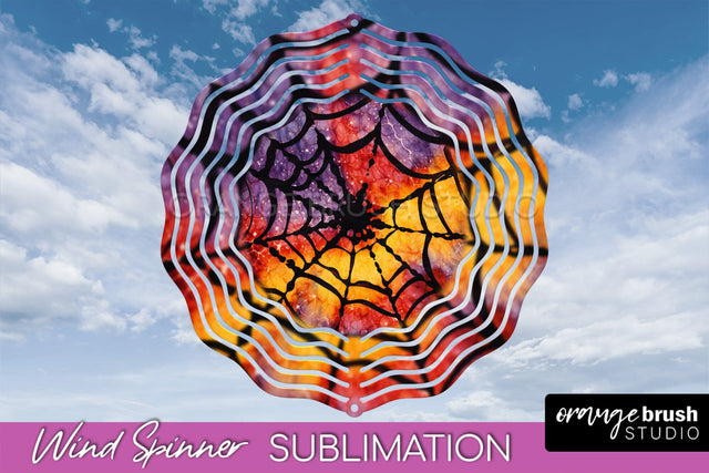 Halloween Tie Dye Wind Spinner Sublimation Design Sublimation OrangeBrushStudio 