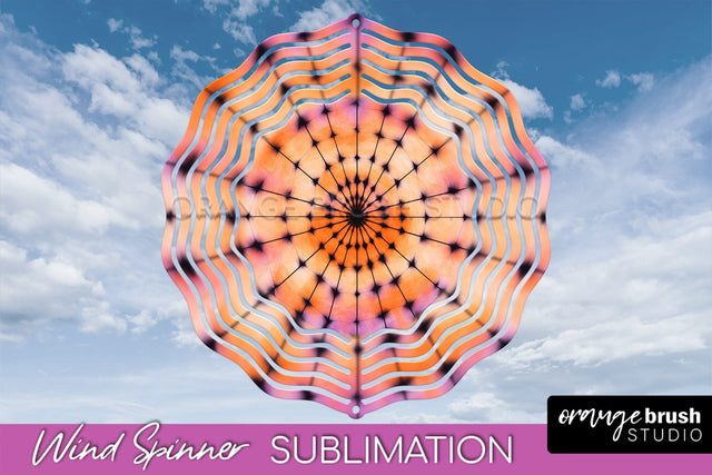 Halloween Tie Dye Wind Spinner Sublimation Design Sublimation OrangeBrushStudio 