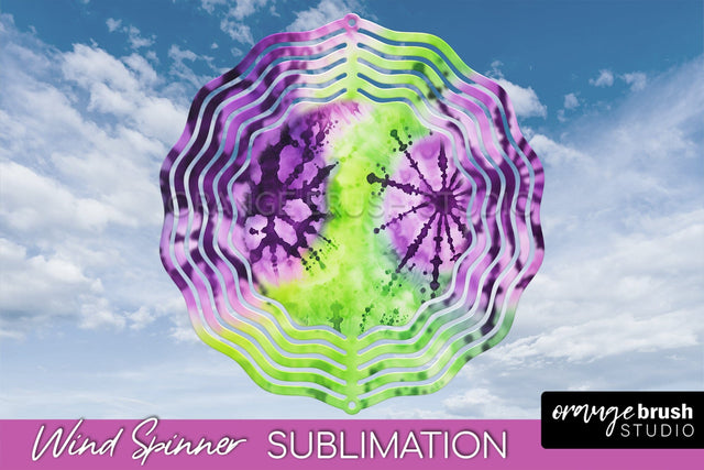 Halloween Tie Dye Wind Spinner Sublimation Design Sublimation OrangeBrushStudio 