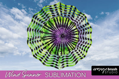 Halloween Tie Dye Wind Spinner Sublimation Design Sublimation OrangeBrushStudio 