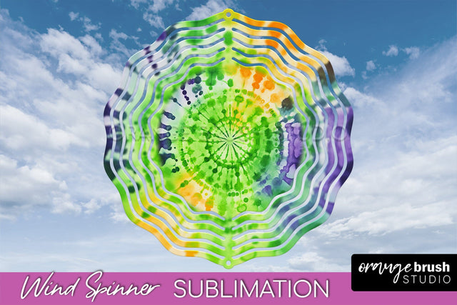 Halloween Tie Dye Wind Spinner Sublimation Design Sublimation OrangeBrushStudio 