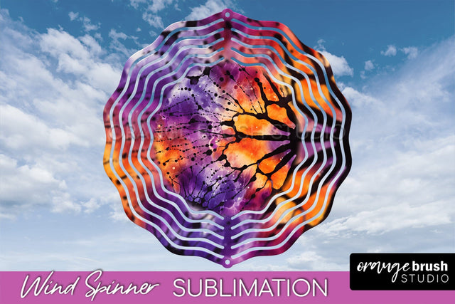 Halloween Tie Dye Wind Spinner Sublimation Design Sublimation OrangeBrushStudio 