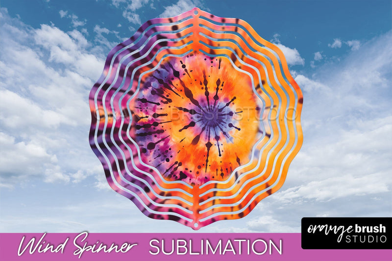 Halloween Tie Dye Wind Spinner Sublimation Design Sublimation OrangeBrushStudio 