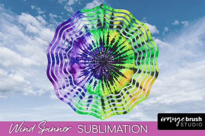 Halloween Tie Dye Wind Spinner Sublimation Design Sublimation OrangeBrushStudio 