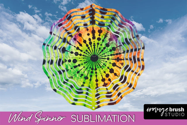 Halloween Tie Dye Wind Spinner Sublimation Design Sublimation OrangeBrushStudio 